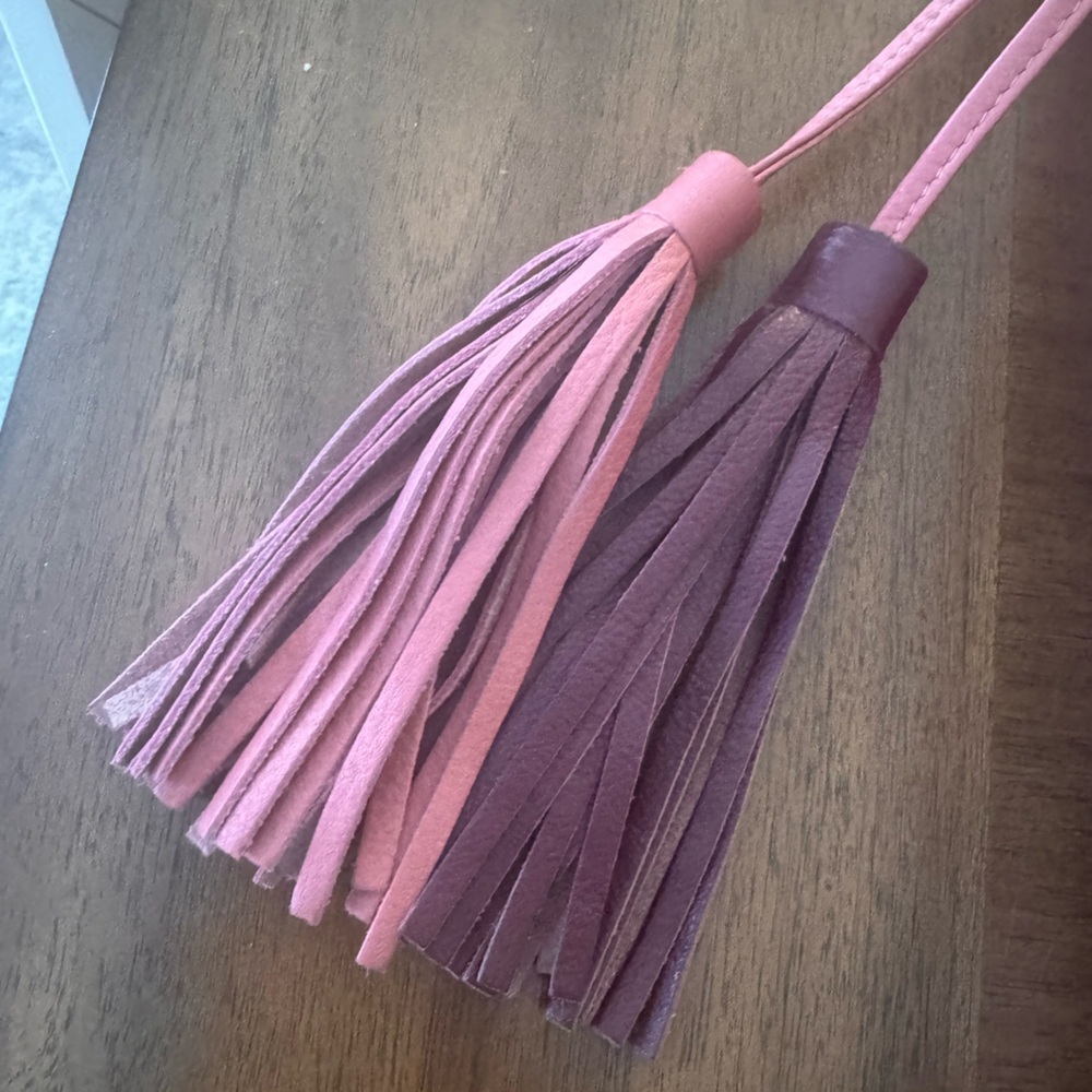Sharif Two-Tone Pink Leather Hobo Bag - Picture 5 of 8